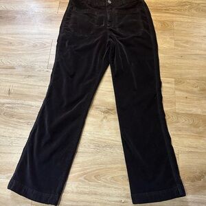 Free People Pants Womens Size 6  Black Velvet Soft Slacks Stretch Pockets